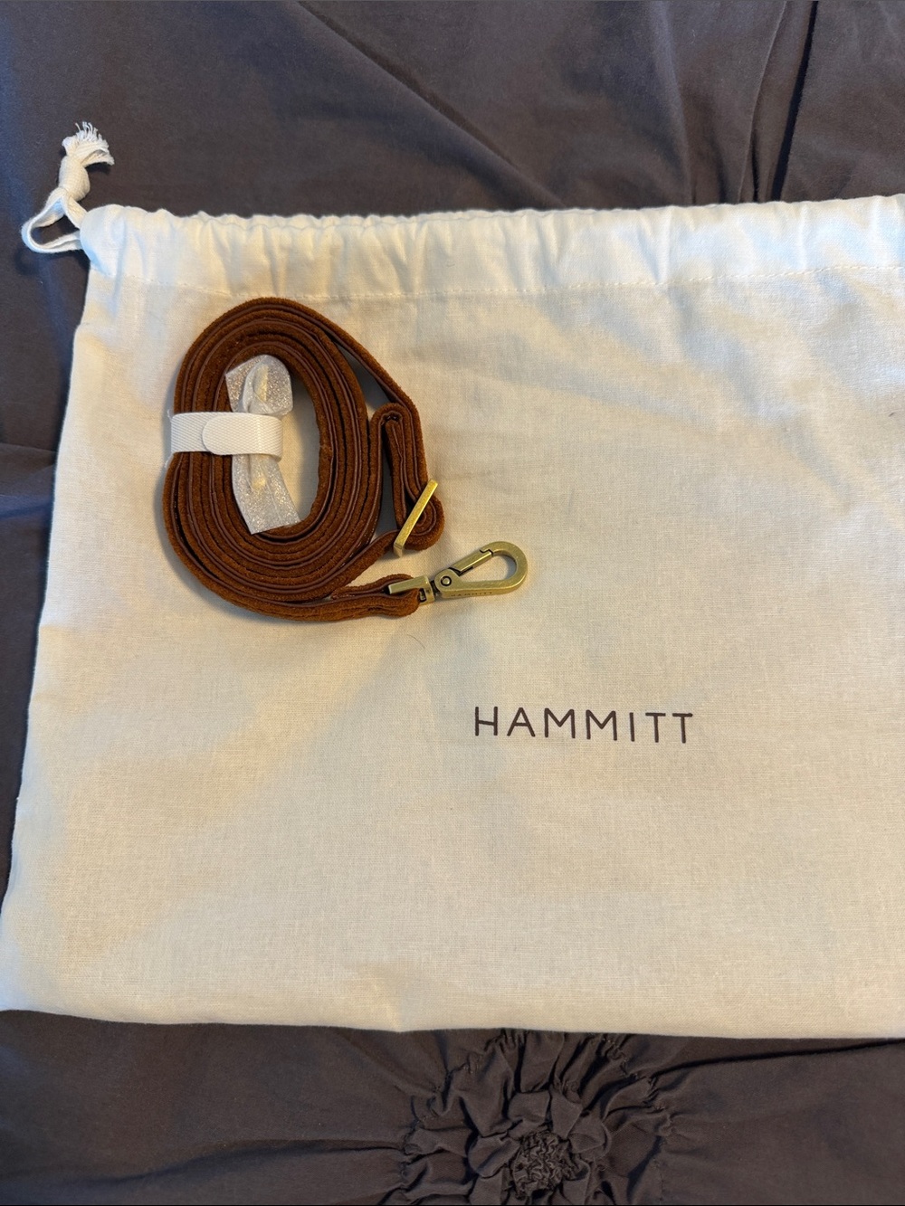 Hammitt Chestnut Brown Suede Kyle Crossbody/ shoulder bag with gold Studs - Picture 7 of 7